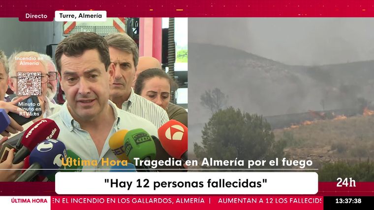 Juanma Moreno en RTVE, 10 de julio de 2026, en el minuto 00:03:10.